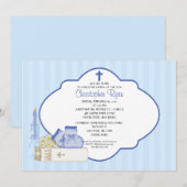 Sweet Baby Boy Doopuitnodiging Kaart (Voorkant / Achterkant)