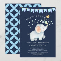 Sweet Baby Boy Elephant Baby shower