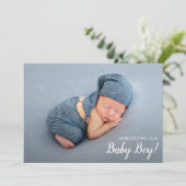 Sweet Baby Boy Foto geboorteaankondigingen (Staand voorkant)