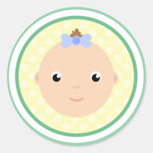 Sweet Baby Boy Gezicht Groene Stickers