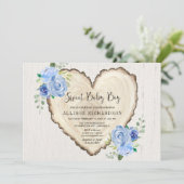 Sweet baby boy rustieke valentijnen hartdouche kaart (Staand voorkant)