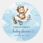 Sweet Baby Boy Teddy Aviator Blue Brown Sticker (Devant)