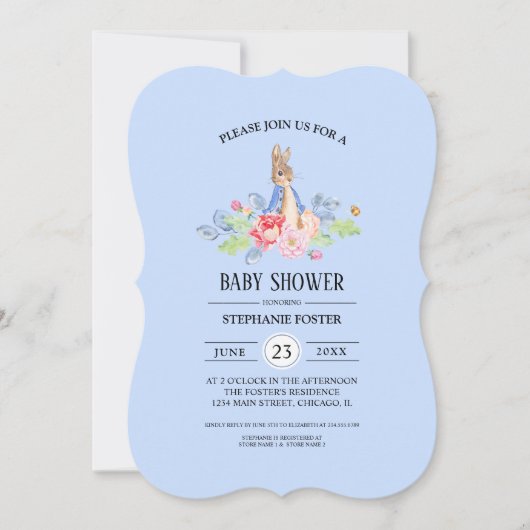 Sweet Baby Bunny | Rabbit Baby Shower-uitnodiginge Kaart (Voorkant)