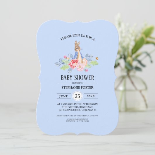 Sweet Baby Bunny | Rabbit Baby Shower-uitnodiginge Kaart (Staand voorkant)