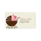 Sweet Baby Carriage Adreslabel - Roze Etiket (Voorkant)