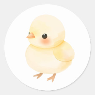 Sweet Baby Chick Waterverf Illustratie Sticker