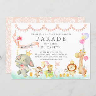 Sweet Baby Dieren Parade Baby shower Uitnodiging