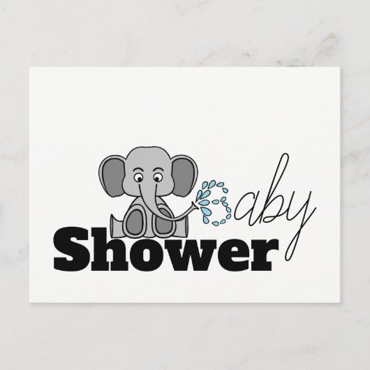 Sweet Baby Elephant, Baby shower Invitation (Devant)