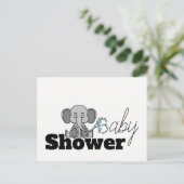 Sweet Baby Elephant, Baby shower Invitation (Debout devant)
