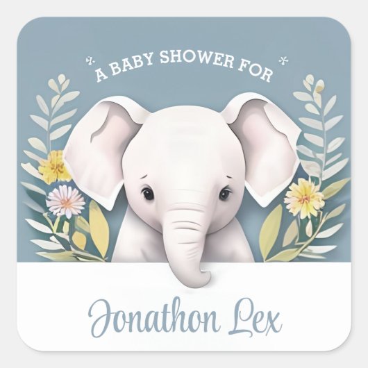 Sweet Baby Elephant Vierkante Sticker (Voorkant)