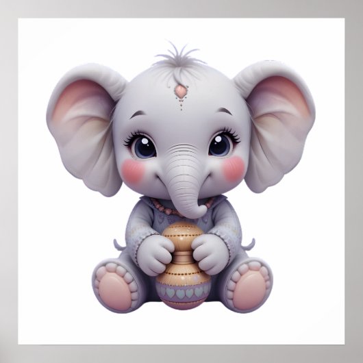 Sweet Baby Elephant Wall Art - Poster de pépinière (Devant)
