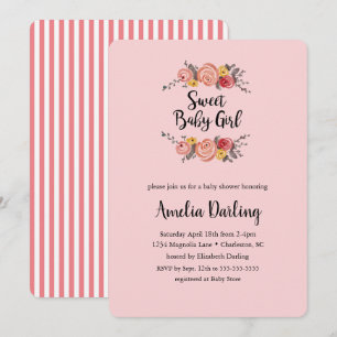 Sweet Baby Flowers Baby shower Invitation