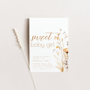 Sweet Baby Girl Baby shower Fête Invitation