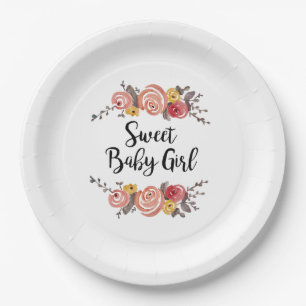 Sweet Baby Girl Baby shower Papieren Bordje