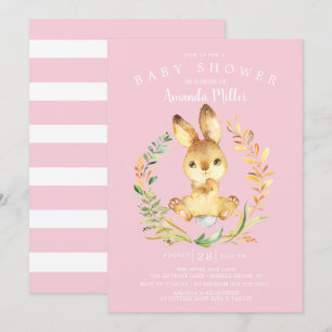 Sweet Baby Girl Bunny Baby shower Kaart