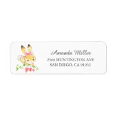 Sweet Baby Girl Bunny Return Address Label (Voorkant)