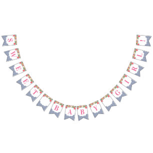 Sweet Baby Girl Citrus Baby shower Vlaggetjes