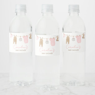 Sweet Baby Girl Clothesline Baby shower Waterfles Etiket