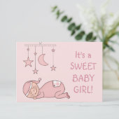 Sweet Baby Girl Faire-part de naissance (Debout devant)