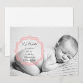 Sweet Baby Girl Faire-part de naissance (Devant / Derrière)