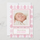 Sweet Baby Girl Jacquard photo Faire-part de naiss (Dos)