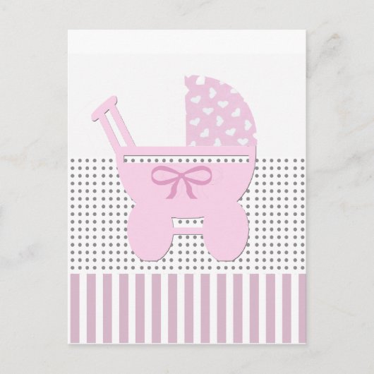 Sweet Baby Girl Shower Uitnodiging Briefkaart (Voorkant)