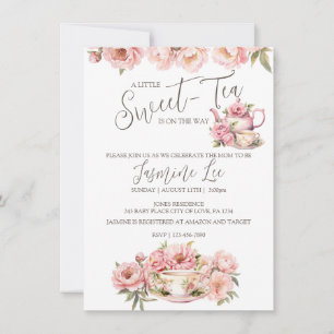 Sweet Baby Girl Tea Party Baby shower Uitnodiging