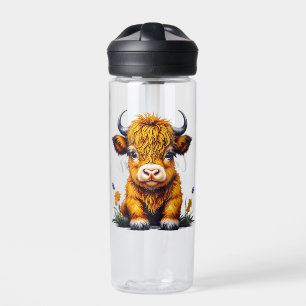 Sweet Baby Highland Koe gepersonaliseerd Waterfles