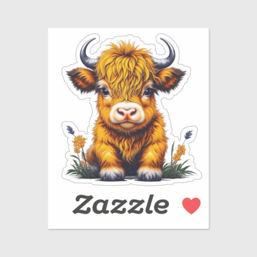 Sweet Baby Highland Koe Sticker (Vel)