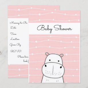 Sweet Baby Hippo Baby shower Kaart