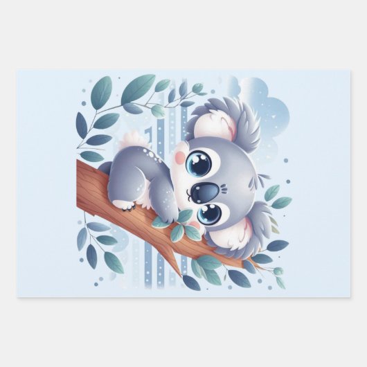 Sweet Baby Koala - Planner Inpakpapier Vel (Voorkant)