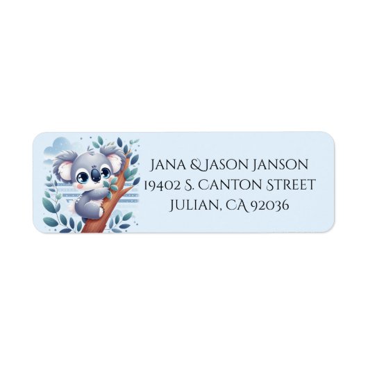 Sweet Baby Koala - Return Address Labels (Voorkant)