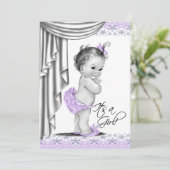Sweet Baby lavendel en grijs Baby shower Kaart (Staand voorkant)