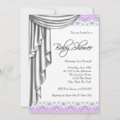 Sweet Baby lavendel en grijs Baby shower Kaart (Achterkant)