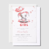 Sweet Baby Olifant Baby shower Vellum Uitnodigingen (Offset)