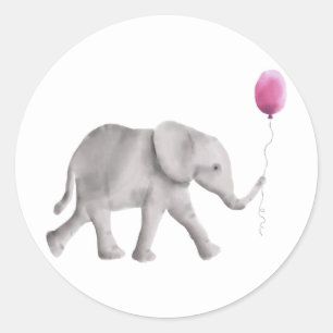 Sweet Baby Olifant Sticker Label, roze cadeau Labe