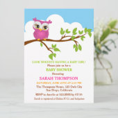 Sweet Baby Owl Invitation Baby shower (Debout devant)
