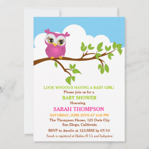 Sweet Baby Owl Invitation Baby shower