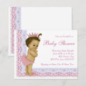 Sweet Baby Pink en Paarse Baby shower Kaart (Voorkant / Achterkant)