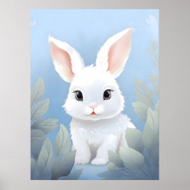 Sweet Baby Rabbit in Natuur Poster