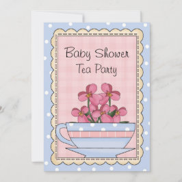 Sweet Baby shower Tea Party Invitation Kaart