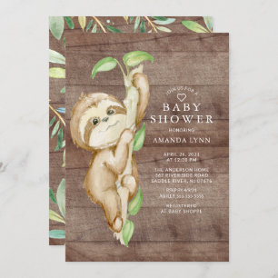 Sweet Baby Sloth Baby shower Kaart