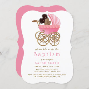Sweet Baby Stroller Pram Baptism Christening Kaart