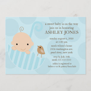 Sweet Baby Umbrella Boy Baby shower Invitation Kaart
