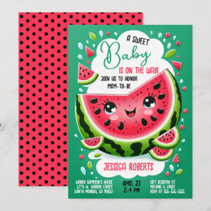 Sweet Baby Watermelon Theme Baby shower Kaart