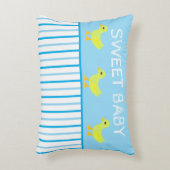 Sweet Baby Yellow Ducks Blue White Stripes Accent Kussen (Voorkant(Verticaal))