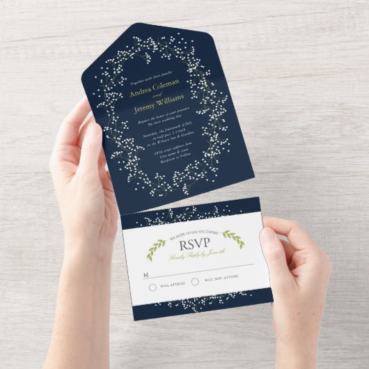 Sweet Baby's Breath Wedding Invitation (Déchirure)