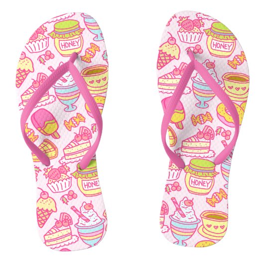 Sweet Bakery en Drinken Roze Teenslippers (Voetbed)
