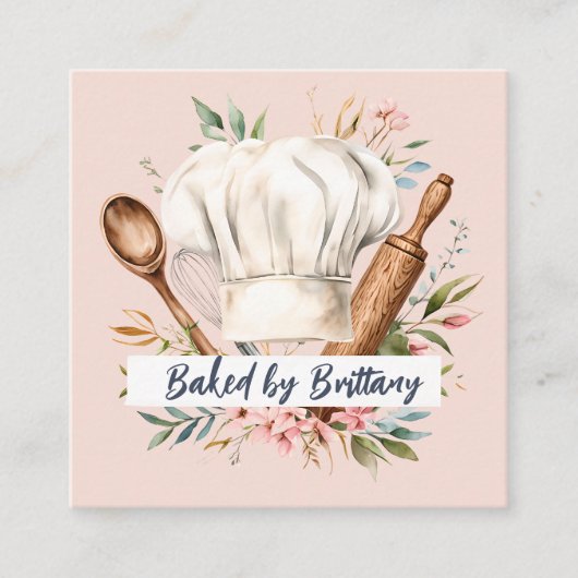 Sweet Bakery Pastry Chef Soft Pastel Visitekaartje (Voorkant)