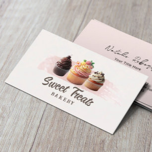 Sweet Bakery Schattige Cupcakes Blush Roze Visitekaartje